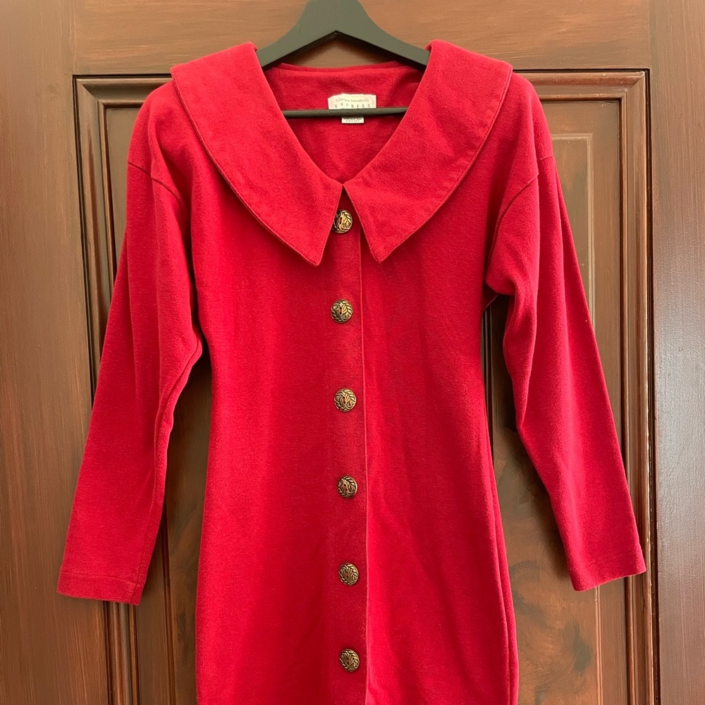 Vintage Limited Express Sheath Dress w/ Exaggerated Collar size small